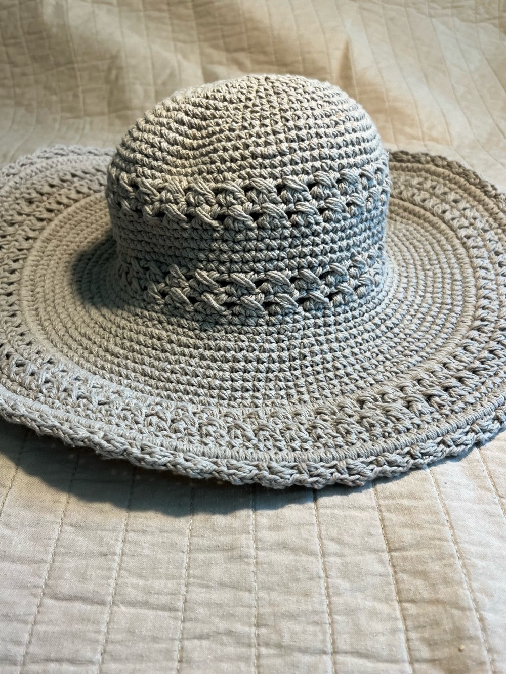 San Diego Hat Company Crochet Wide-Brim Sun Hat - beige